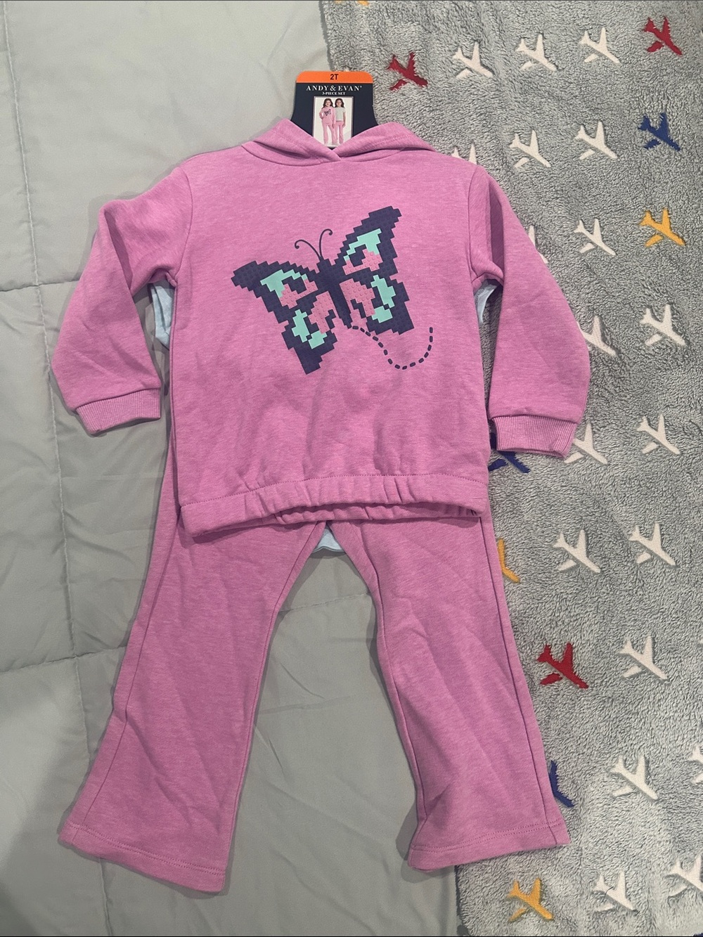 Andy & Evan Pink Hooded Butterfly Set